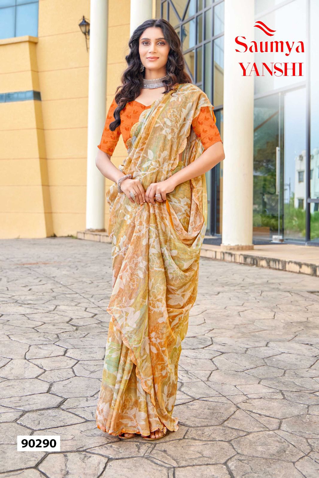 Yanshi By Saumya Rim Zim Printed Saree Wholesale Clothing Suppliers In India